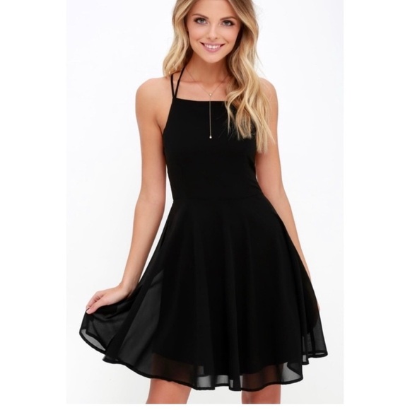 LuLus Good Deeds Black Lace-Up Dress S - Picture 1 of 11